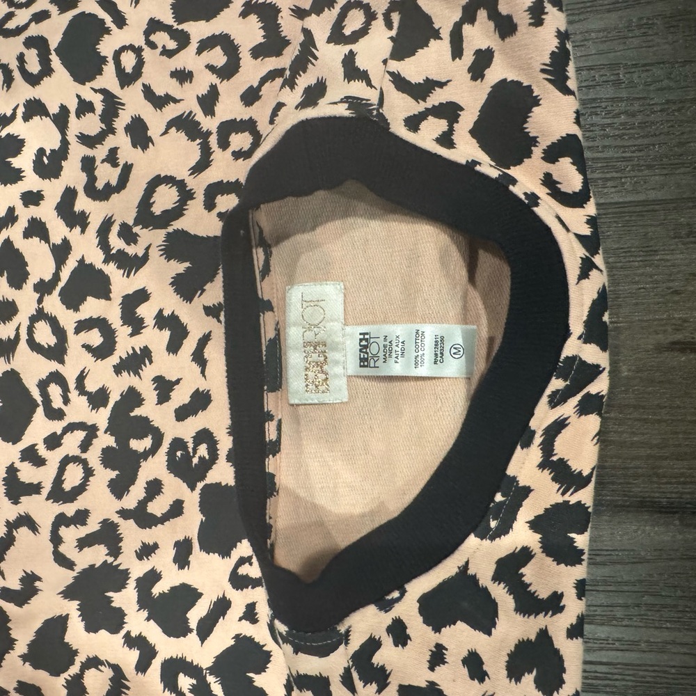 Beach Riot Leopard Print Sweatshirt - Coral and Black